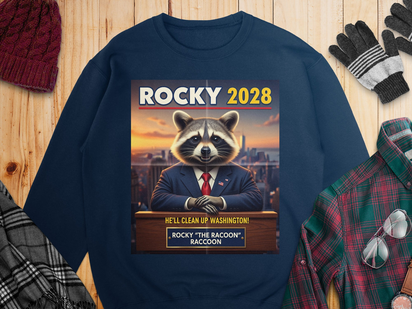 Rocky 2028 Raccoon Election Campaign Design product