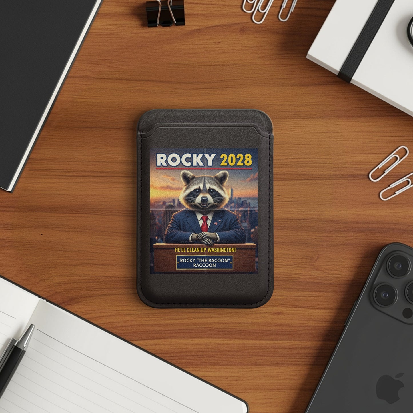 Rocky 2028 Raccoon Card Holder Funny Campaign product